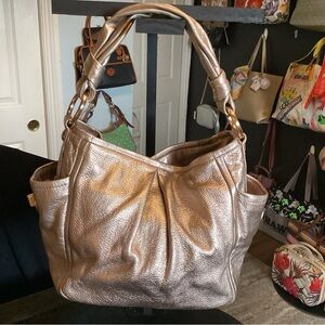 Coach gold leather hobo shoulder bag